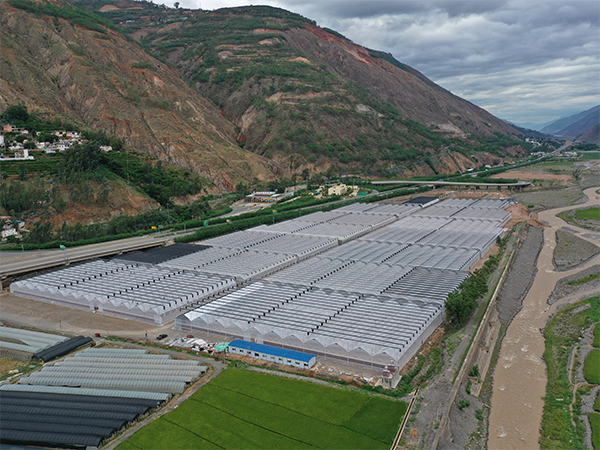 Invernadero moderno de propagación de plántulas de 150 mu en Tuobuka, Dongchuan Distrito, Kunming, Yunnan